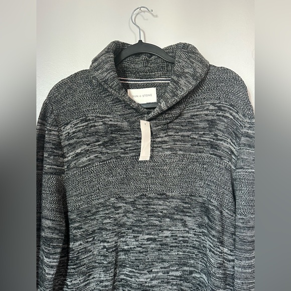 Sun + Stone Gray Knit Turtleneck Sweater - Picture 3 of 8